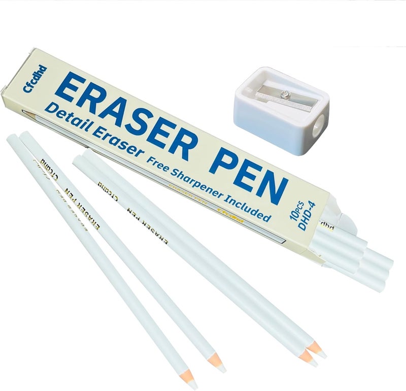 cfcdhd Precision Eraser 10-Pack Drawing Erasers for Artists Accurate Force Transmission Pencil Erasers for Pencils - Image 1